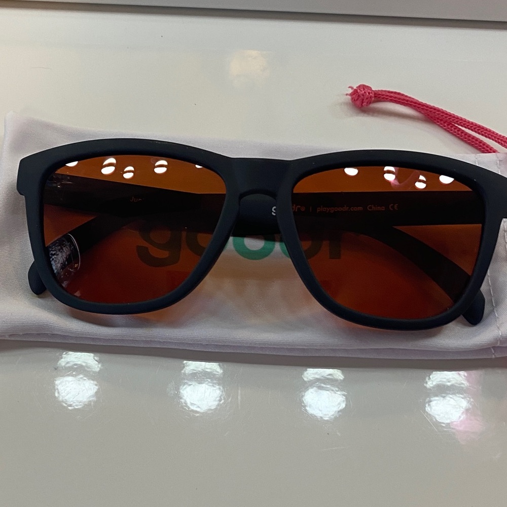 Matte Black Sunglasses with Amber Lenses